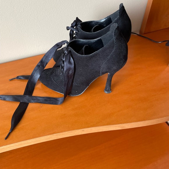 Nine West women shoes High heel black suede size 5 - Picture 2 of 6